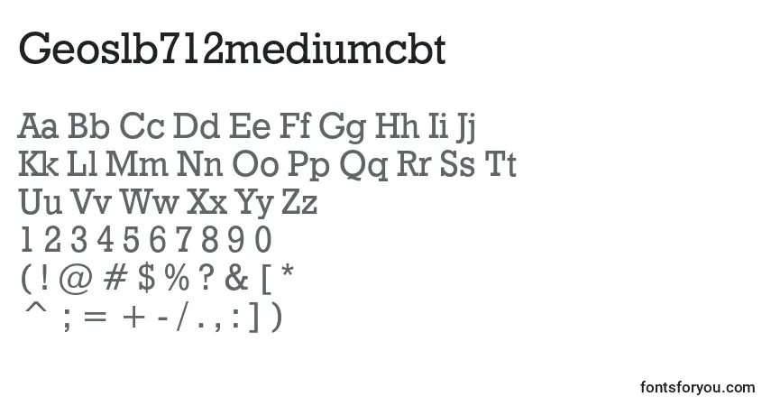 Czcionka Geoslb712mediumcbt – alfabet, cyfry, specjalne znaki