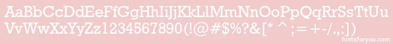 Geoslb712mediumcbt-fontti – valkoiset fontit vaaleanpunaisella taustalla