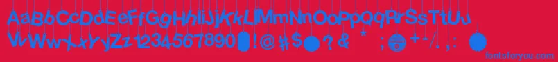 HangedLetters Font – Blue Fonts on Red Background