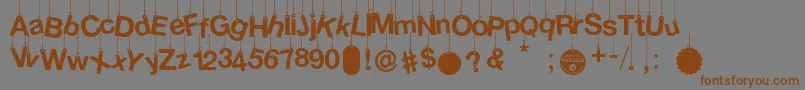 Шрифт HangedLetters – коричневые шрифты на сером фоне