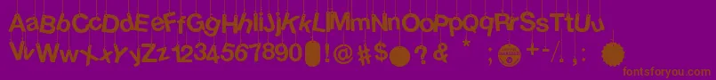 Шрифт HangedLetters – коричневые шрифты на фиолетовом фоне