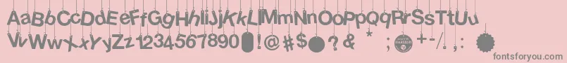 HangedLetters-Schriftart – Graue Schriften auf rosa Hintergrund