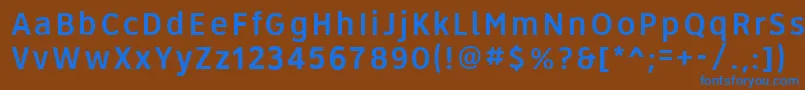 フォントRoadgeek2005Series4w – 茶色の背景に青い文字