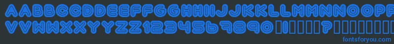 フォントAutomania – 黒い背景に青い文字