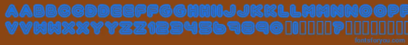 Czcionka Automania – niebieskie czcionki na brązowym tle