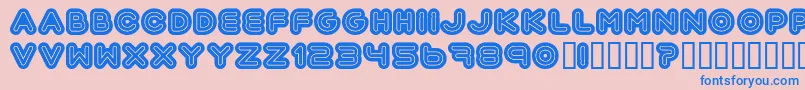 フォントAutomania – ピンクの背景に青い文字