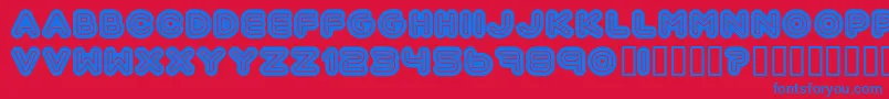 Automania-Schriftart – Blaue Schriften auf rotem Hintergrund