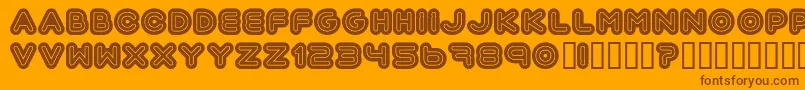 Automania-fontti – ruskeat fontit oranssilla taustalla