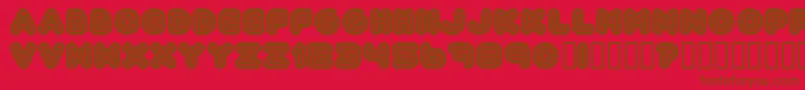 Czcionka Automania – brązowe czcionki na czerwonym tle