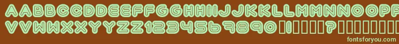 Automania-fontti – vihreät fontit ruskealla taustalla