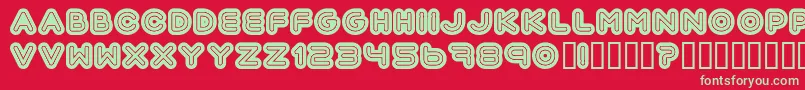 フォントAutomania – 赤い背景に緑の文字