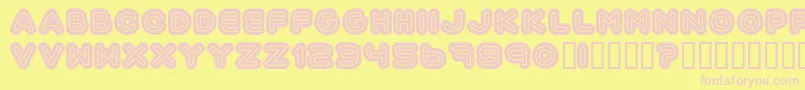 フォントAutomania – ピンクのフォント、黄色の背景