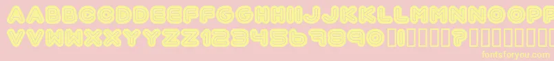 Automania-fontti – keltaiset fontit vaaleanpunaisella taustalla