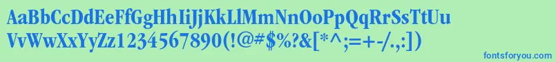 ItcgaramondstdBdcond Font – Blue Fonts on Green Background