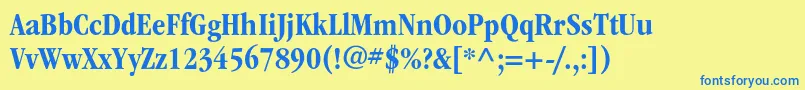 ItcgaramondstdBdcond Font – Blue Fonts on Yellow Background
