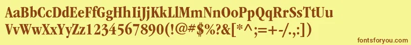 ItcgaramondstdBdcond Font – Brown Fonts on Yellow Background