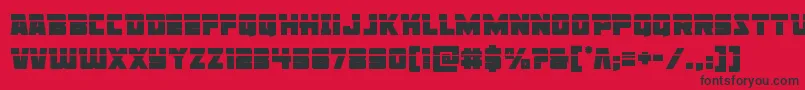 Libertylegionlaser-Schriftart – Schwarze Schriften auf rotem Hintergrund