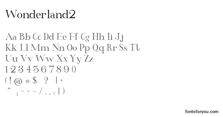 A fonte Wonderland2 – alfabeto, números, caracteres especiais