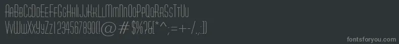 Fonte AHuxleycaps – fontes cinzas em um fundo preto