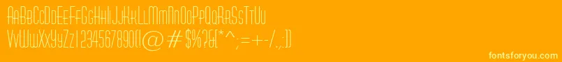 フォントAHuxleycaps – オレンジの背景に黄色の文字