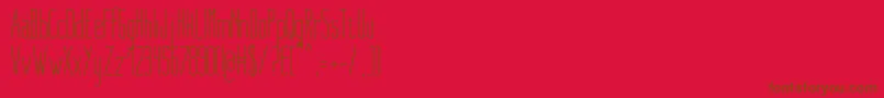 NueMedium-Schriftart – Braune Schriften auf rotem Hintergrund