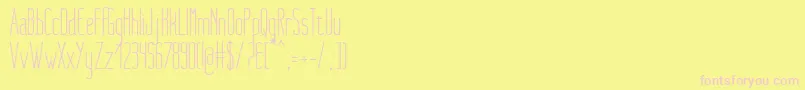 フォントNueMedium – ピンクのフォント、黄色の背景
