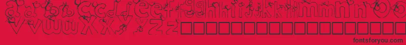 Fonte RypChildc – fontes pretas em um fundo vermelho