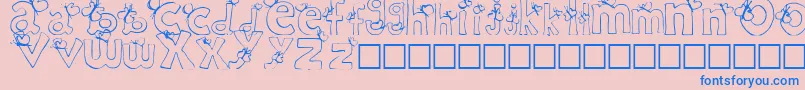 RypChildc Font – Blue Fonts on Pink Background