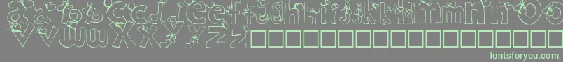 Fonte RypChildc – fontes verdes em um fundo cinza