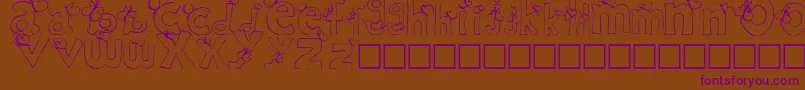 RypChildc Font – Purple Fonts on Brown Background