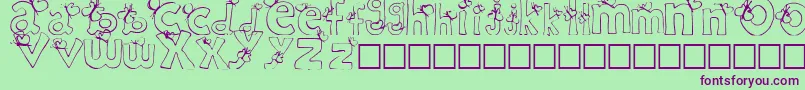 Police RypChildc – polices violettes sur fond vert