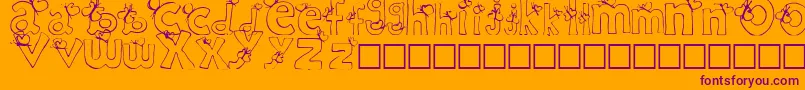 RypChildc Font – Purple Fonts on Orange Background