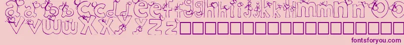 RypChildc Font – Purple Fonts on Pink Background