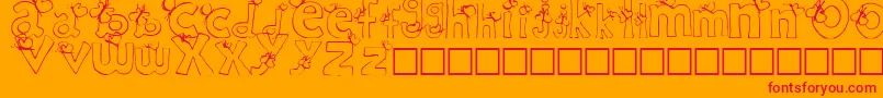 RypChildc Font – Red Fonts on Orange Background