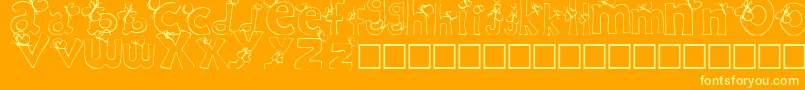 RypChildc Font – Yellow Fonts on Orange Background