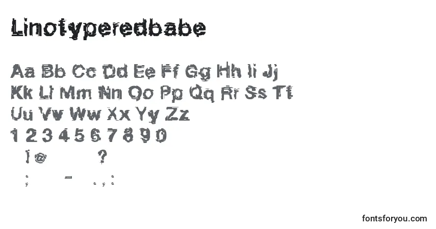 Schriftart Linotyperedbabe – Alphabet, Zahlen, spezielle Symbole