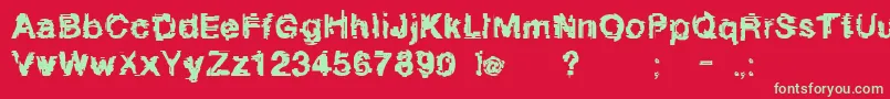 Linotyperedbabe Font – Green Fonts on Red Background