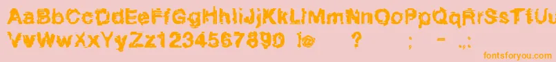 Linotyperedbabe-Schriftart – Orangefarbene Schriften auf rosa Hintergrund