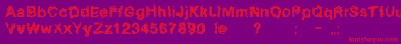 Linotyperedbabe-Schriftart – Rote Schriften auf violettem Hintergrund