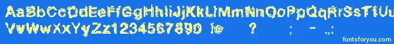 Linotyperedbabe Font – Yellow Fonts on Blue Background