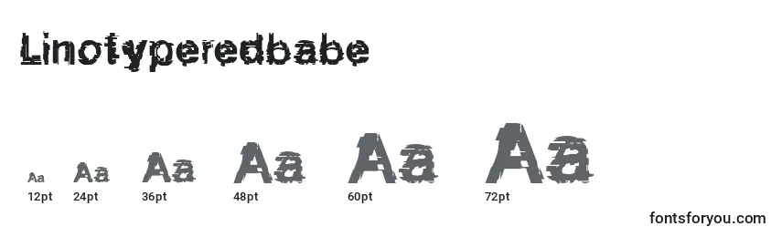 Размеры шрифта Linotyperedbabe