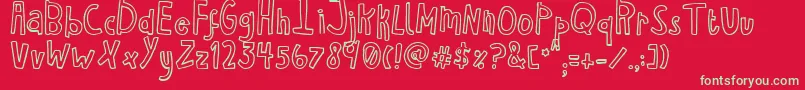 HaventSleptInTwoDaysBold Font – Green Fonts on Red Background