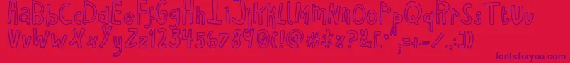 HaventSleptInTwoDaysBold-Schriftart – Violette Schriften auf rotem Hintergrund