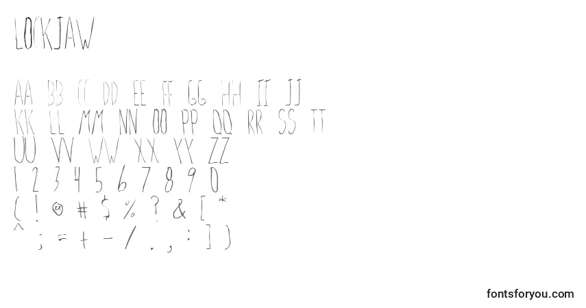 Lockjaw Font – alphabet, numbers, special characters
