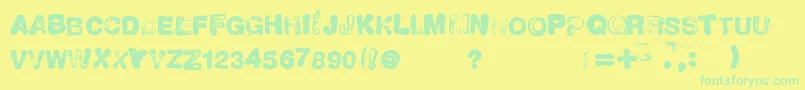 Police NeuvoSello – polices vertes sur fond jaune
