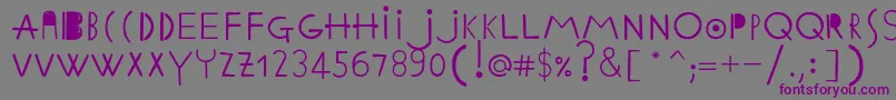 EthnicabcRegular Font – Purple Fonts on Gray Background