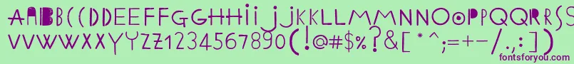 EthnicabcRegular Font – Purple Fonts on Green Background