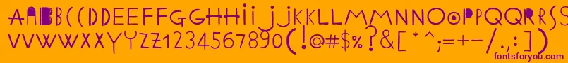 EthnicabcRegular Font – Purple Fonts on Orange Background