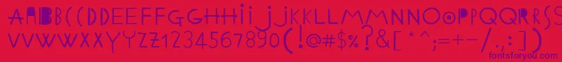 Шрифт EthnicabcRegular – фиолетовые шрифты на красном фоне