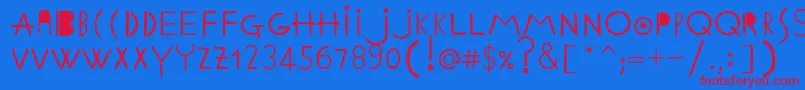 EthnicabcRegular Font – Red Fonts on Blue Background